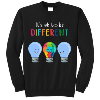 It's Ok To Be Different Autism Awareness Month Lightbulb Sweatshirt
