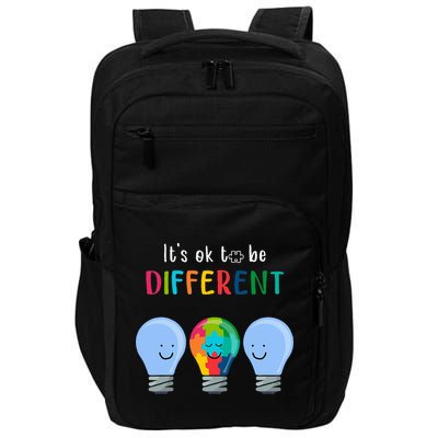 It's Ok To Be Different Autism Awareness Month Lightbulb Impact Tech Backpack