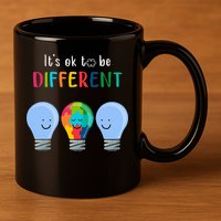 It's Ok To Be Different Autism Awareness Month Lightbulb 11oz C Handle Ceramic Mug