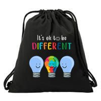 It's Ok To Be Different Autism Awareness Month Lightbulb Drawstring Bag