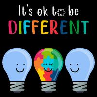 It's Ok To Be Different Autism Awareness Month Lightbulb 16 in Basic Backpack