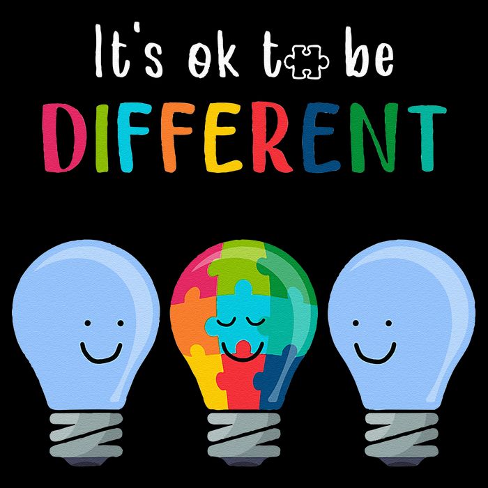 It's Ok To Be Different Autism Awareness Month Lightbulb 16 in Basic Backpack