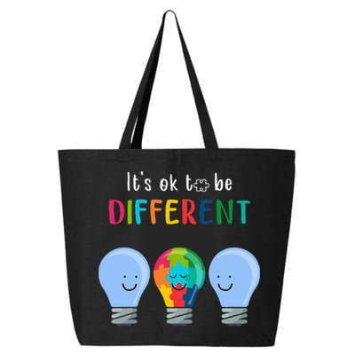 It's Ok To Be Different Autism Awareness Month Lightbulb 25L Jumbo Tote