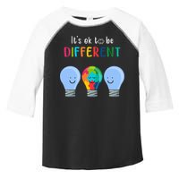 It's Ok To Be Different Autism Awareness Month Lightbulb Toddler Fine Jersey T-Shirt