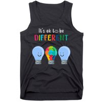 It's Ok To Be Different Autism Awareness Month Lightbulb Tank Top