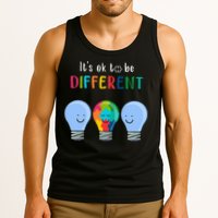 It's Ok To Be Different Autism Awareness Month Lightbulb Tank Top