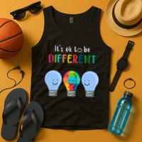 It's Ok To Be Different Autism Awareness Month Lightbulb Tank Top