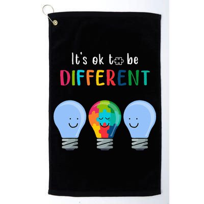 It's Ok To Be Different Autism Awareness Month Lightbulb Golf Towel
