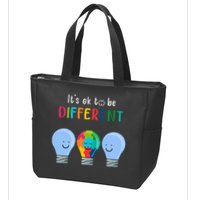 It's Ok To Be Different Autism Awareness Month Lightbulb Zip Tote Bag