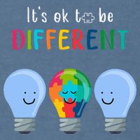 It's Ok To Be Different Autism Awareness Month Lightbulb Garment-Dyed Sweatshirt