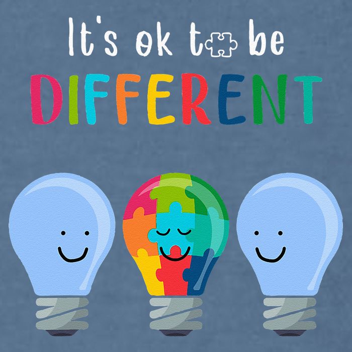 It's Ok To Be Different Autism Awareness Month Lightbulb Garment-Dyed Sweatshirt