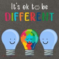 It's Ok To Be Different Autism Awareness Month Lightbulb Cotton Canvas Backpack