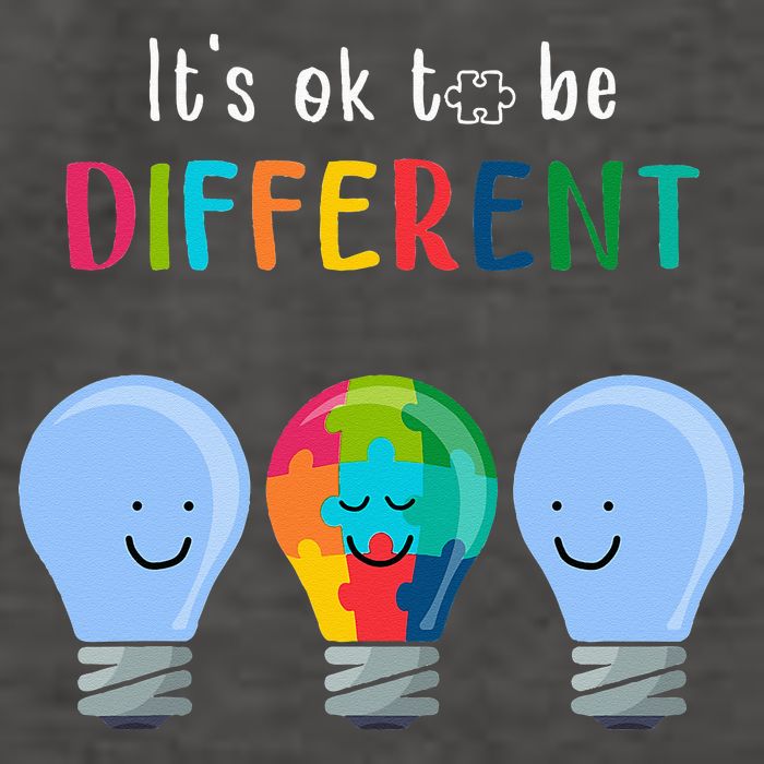 It's Ok To Be Different Autism Awareness Month Lightbulb Vector Backpack