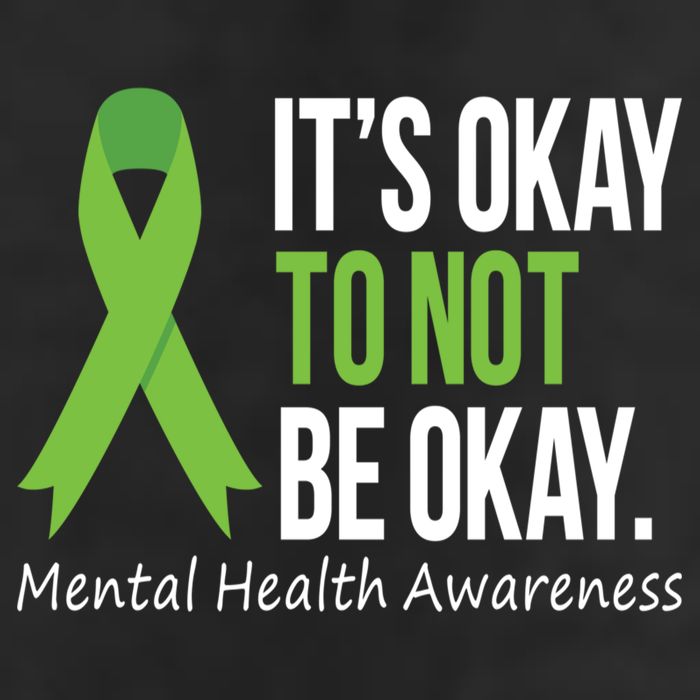Its Okay To Not Be Okay Mental Health Awareness Green Ribbon 7 Panel Mesh Trucker Snapback Hat