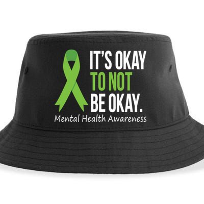 Its Okay To Not Be Okay Mental Health Awareness Green Ribbon Sustainable Bucket Hat