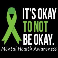 Its Okay To Not Be Okay Mental Health Awareness Green Ribbon Drawstring Bag