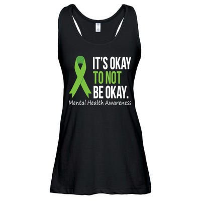 Its Okay To Not Be Okay Mental Health Awareness Green Ribbon Ladies Essential Flowy Tank
