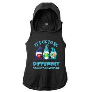 It's Ok To Be Different Autism Awareness Gnomes Ladies PosiCharge Tri-Blend Wicking Draft Hoodie Tank