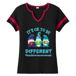 It's Ok To Be Different Autism Awareness Gnomes Ladies Halftime Notch Neck Tee