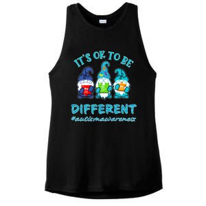 It's Ok To Be Different Autism Awareness Gnomes Ladies PosiCharge Tri-Blend Wicking Tank