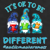 It's Ok To Be Different Autism Awareness Gnomes 7 Panel Mesh Trucker Snapback Hat