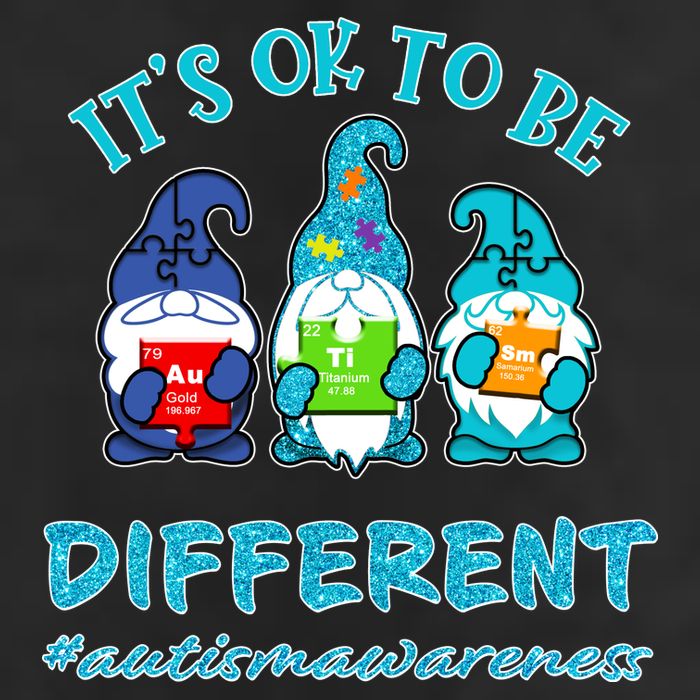 It's Ok To Be Different Autism Awareness Gnomes 7 Panel Mesh Trucker Snapback Hat