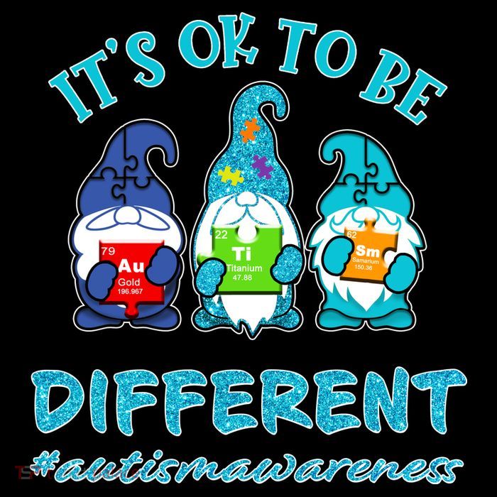 It's Ok To Be Different Autism Awareness Gnomes Drawstring Bag
