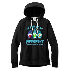 It's Ok To Be Different Autism Awareness Gnomes Women's Fleece Hoodie