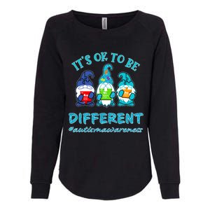 It's Ok To Be Different Autism Awareness Gnomes Womens California Wash Sweatshirt