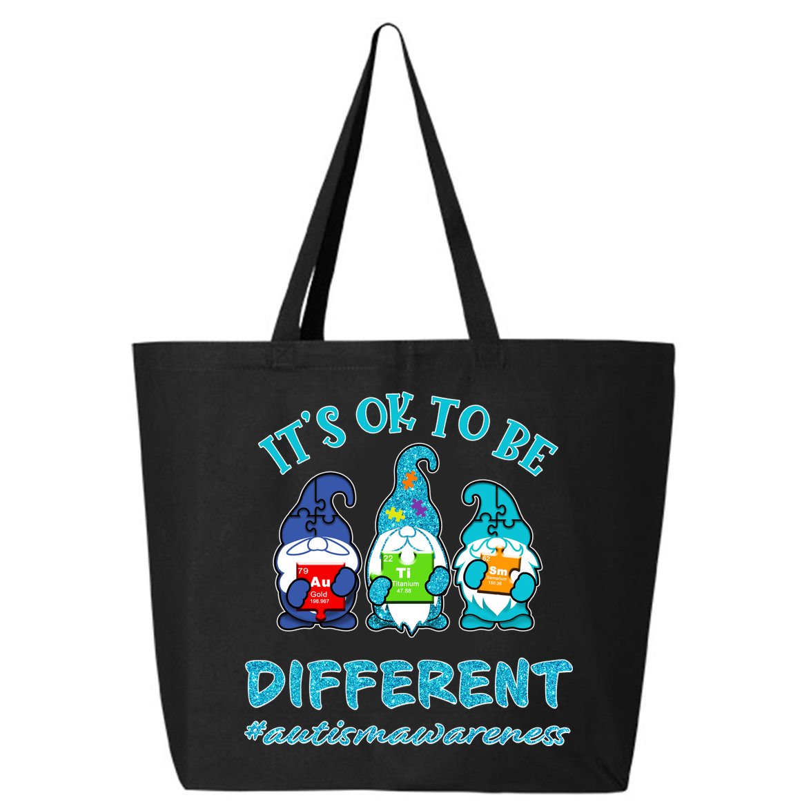 It's Ok To Be Different Autism Awareness Gnomes 25L Jumbo Tote