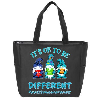 It's Ok To Be Different Autism Awareness Gnomes Zip Tote Bag