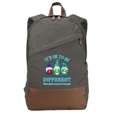 It's Ok To Be Different Autism Awareness Gnomes Cotton Canvas Backpack