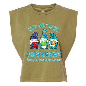 It's Ok To Be Different Autism Awareness Gnomes Garment-Dyed Women's Muscle Tee