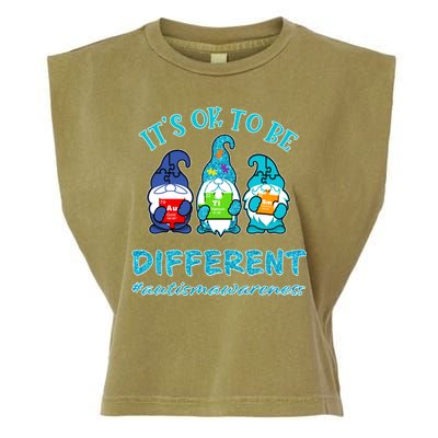 It's Ok To Be Different Autism Awareness Gnomes Garment-Dyed Women's Muscle Tee