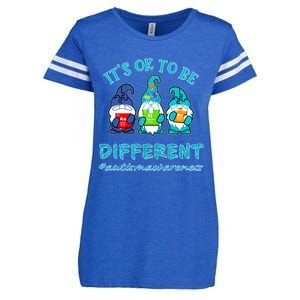 It's Ok To Be Different Autism Awareness Gnomes Enza Ladies Jersey Football T-Shirt