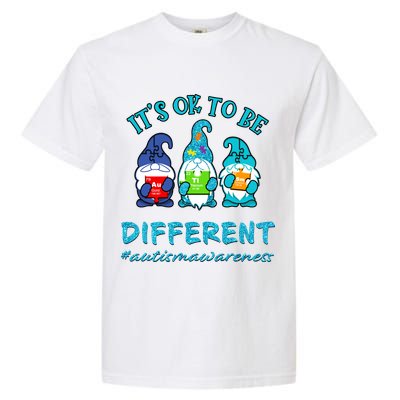 It's Ok To Be Different Autism Awareness Gnomes Garment-Dyed Heavyweight T-Shirt