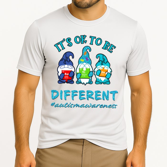 It's Ok To Be Different Autism Awareness Gnomes Cooling Performance Crew T-Shirt