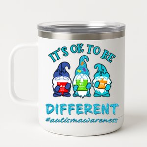 It's Ok To Be Different Autism Awareness Gnomes 12 oz Stainless Steel Tumbler Cup