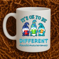 It's Ok To Be Different Autism Awareness Gnomes Mug