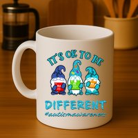 It's Ok To Be Different Autism Awareness Gnomes Mug