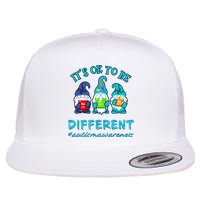 It's Ok To Be Different Autism Awareness Gnomes Flat Bill Trucker Hat