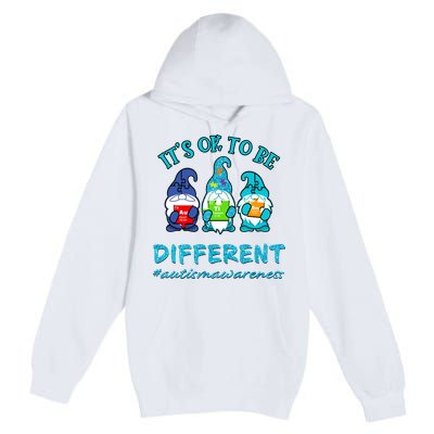 It's Ok To Be Different Autism Awareness Gnomes Premium Pullover Hoodie