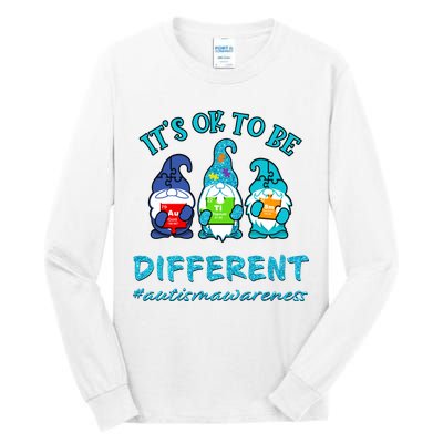 It's Ok To Be Different Autism Awareness Gnomes Tall Long Sleeve T-Shirt