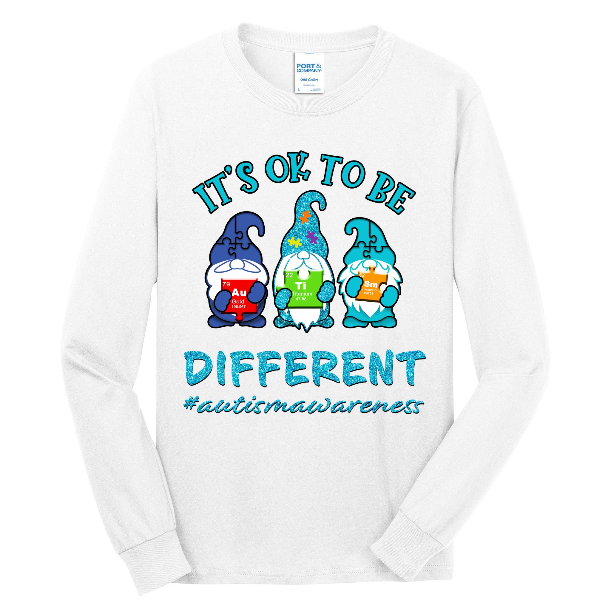 It's Ok To Be Different Autism Awareness Gnomes Tall Long Sleeve T-Shirt