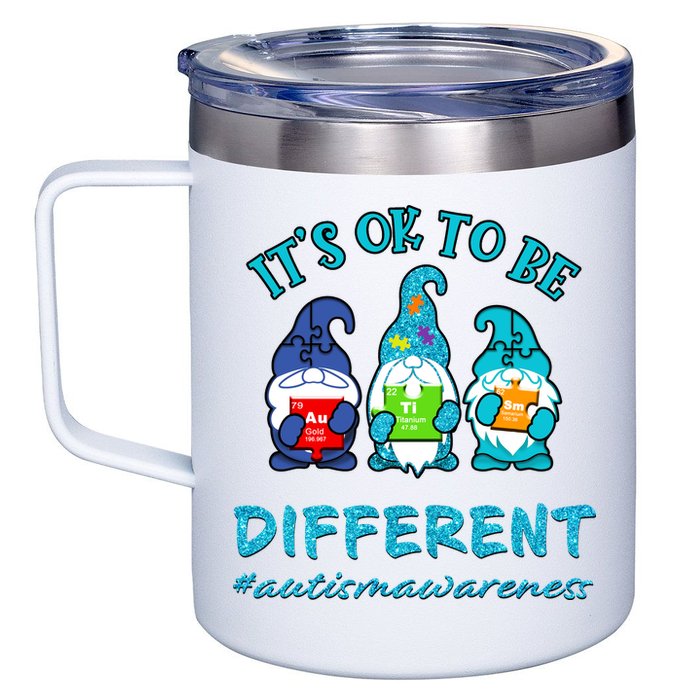 It's Ok To Be Different Autism Awareness Gnomes 12oz Stainless Steel Coffee Mug