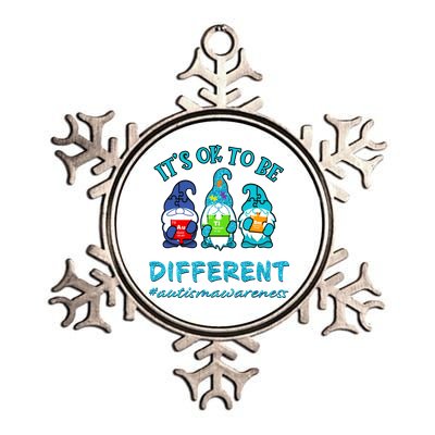 It's Ok To Be Different Autism Awareness Gnomes Metallic Star Ornament