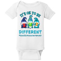 It's Ok To Be Different Autism Awareness Gnomes Baby Bodysuit