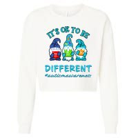 It's Ok To Be Different Autism Awareness Gnomes Cropped Pullover Crew
