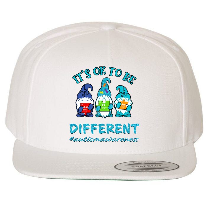 It's Ok To Be Different Autism Awareness Gnomes Wool Snapback Cap