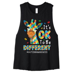 Its Ok To Be Different Autism Awareness Acceptance Women's Racerback Cropped Tank